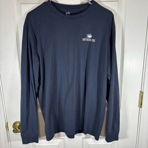 Southern Tide Men’s Shirt Long Sleeve Size L Navy Bourbon Whiskey